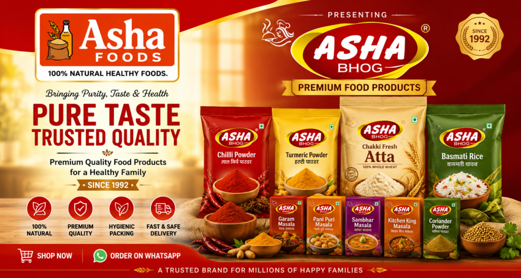 Asha Bhog Hero Banner Asha Bhog premium food products banner